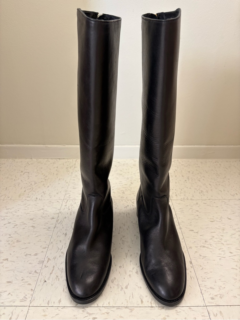 J.Crew Women’s Black Leather Knee Boots Size 9